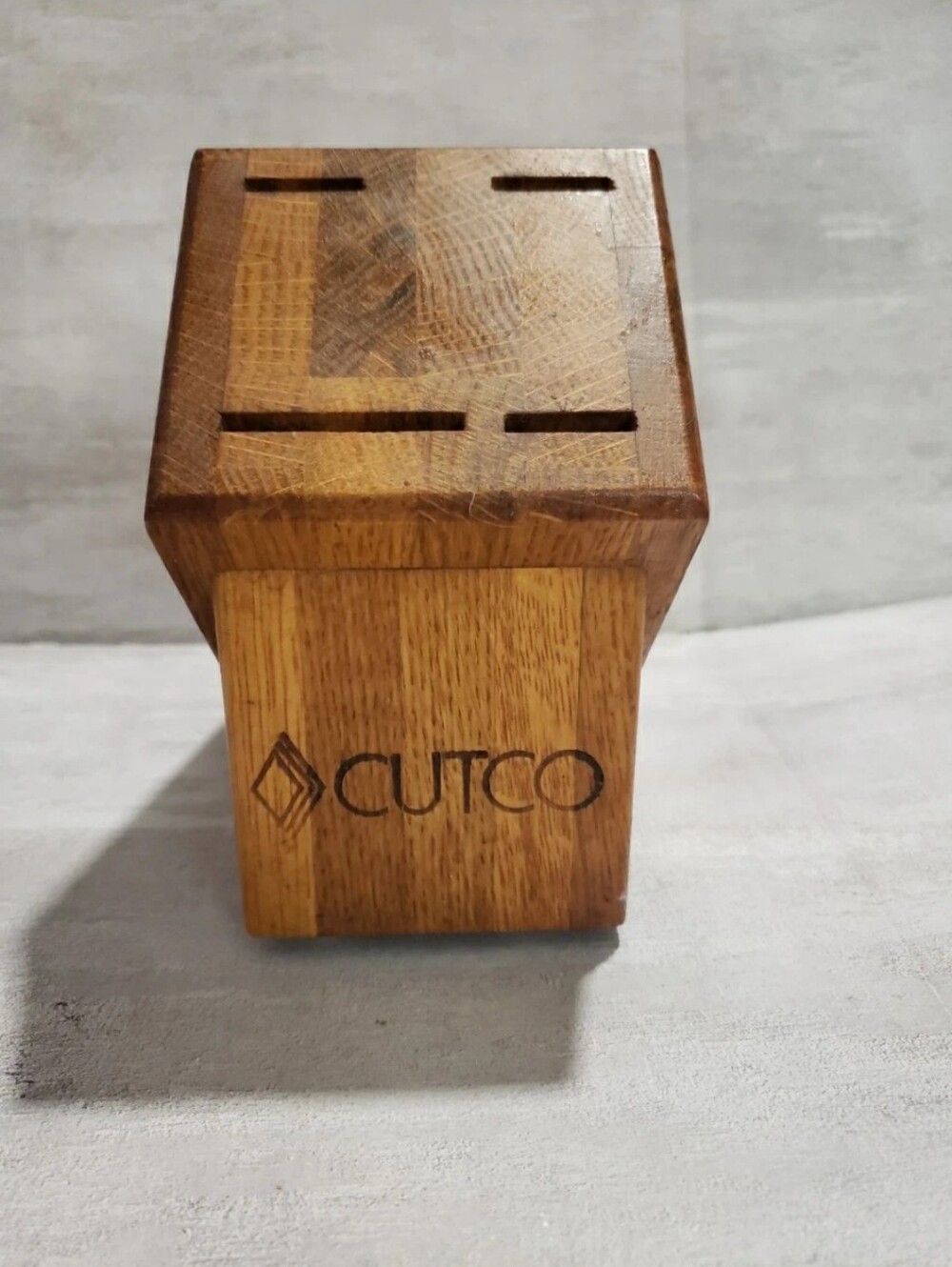 Vtg Genuine Cutco 4 Slot Knife Block Wood